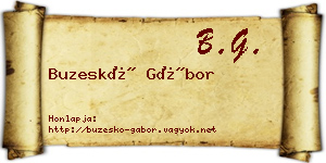 Buzeskó Gábor névjegykártya